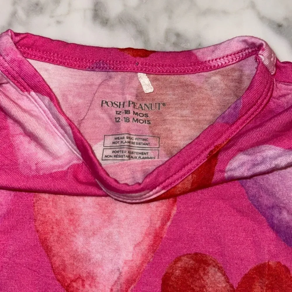POSH PEANUT POSH VALENTINE CLASSIC PJ SET 12/18M